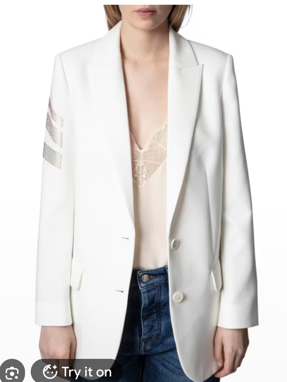 Zadig & Voltaire White viva arrow jacket